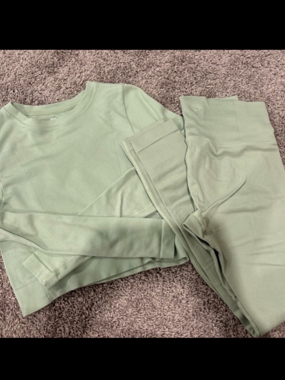 all in motion Sage Green Seamless Leggings & Long Sleeve Top Set